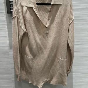 Free People oversized tan romper